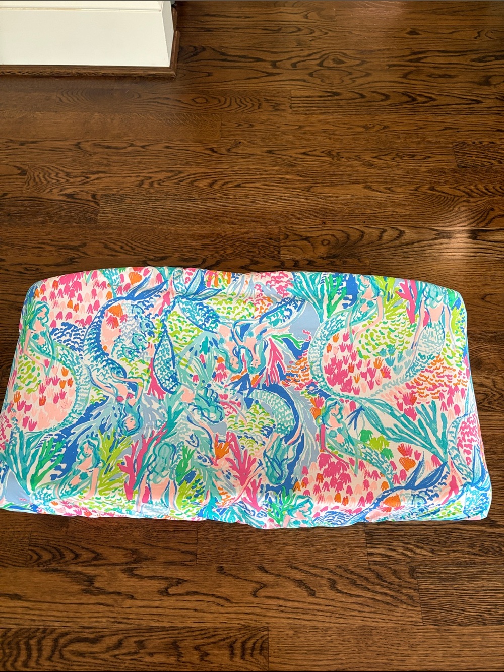 Naturepedic Organic Changing Pad with Custom Lilly Pulitzer Mermaid Cove Cover